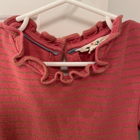 Mini Boden Mauve Pink and Gold Striped Tulle Dress, Size 5-6 - Picture 2 of 7